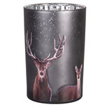 Clayre & Eef | Waxinelichthouder Grijs Bruin ø 12x18 cm | 6GL4981 Clayre & Eef | Waxinelichthouder Grijs Bruin ø 12x18 cm | 6GL4981