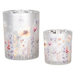 Clayre & Eef | Waxinelichthouder (2) Grijs Geel ø 7x8 / 10x13 cm | 6GL4982 Clayre & Eef | Waxinelichthouder (2) Grijs Geel ø 7x8 / 10x13 cm | 6GL4982