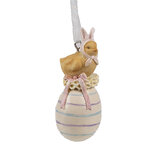 Clayre & Eef | Decoratie Hanger Kuiken Geel Wit 3x3x7 cm | 6PR4406 Clayre & Eef | Decoratie Hanger Kuiken Geel Wit 3x3x7 cm | 6PR4406