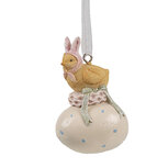 Clayre & Eef | Decoratie Hanger Kuiken Geel Wit 4x3x7 cm | 6PR4407 Clayre & Eef | Decoratie Hanger Kuiken Geel Wit 4x3x7 cm | 6PR4407