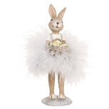 Clayre & Eef | Decoratie Konijn Beige Grijs 6x6x17 cm | 6PR5250 Clayre & Eef | Decoratie Konijn Beige Grijs 6x6x17 cm | 6PR5250