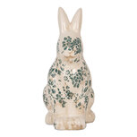 Clayre & Eef | Decoratie Beeld Konijn Beige Groen 13x10x21 cm | 6CE1955M Clayre & Eef | Decoratie Beeld Konijn Beige Groen 13x10x21 cm | 6CE1955M