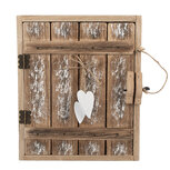 Clayre & Eef | Sleutelkastje Bruin Wit 24x7x30 cm | 6H2431 Clayre & Eef | Sleutelkastje Bruin Wit 24x7x30 cm | 6H2431