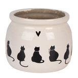 Clayre & Eef | Bloempot Binnen Beige Zwart ø 12x10 cm | 6CEPWS0001S Clayre & Eef | Bloempot Binnen Beige Zwart ø 12x10 cm | 6CEPWS0001S