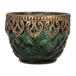 Clayre & Eef | Glazen Theelichthouder Groen ø 10x8 cm | 6GL5223 Clayre & Eef | Glazen Theelichthouder Groen ø 10x8 cm | 6GL5223