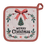 Clayre & Eef | Pannenlap Beige Groen Rood 20x20 cm | TCH45 Clayre & Eef | Pannenlap Beige Groen Rood 20x20 cm | TCH45