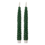 Clayre & Eef | Kaars met LED set van 2 Groen ø 3x25 cm / 2xAAA | 6CA0001DGR Clayre & Eef | Kaars met LED set van 2 Groen ø 3x25 cm / 2xAAA | 6CA0001DGR
