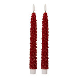 Clayre & Eef | Kaars met LED set van 2 Rood ø 3x25 cm / 2xAAA | 6CA0001R Clayre & Eef | Kaars met LED set van 2 Rood ø 3x25 cm / 2xAAA | 6CA0001R