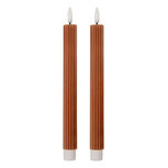 Clayre & Eef | Kaars met LED set van 2 Bruin ø 2x25 cm / 2xAAA | 6CA0002CH Clayre & Eef | Kaars met LED set van 2 Bruin ø 2x25 cm / 2xAAA | 6CA0002CH