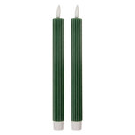 Clayre & Eef | Kaars met LED set van 2 Groen ø 2x25 cm / 2xAAA | 6CA0002DGR Clayre & Eef | Kaars met LED set van 2 Groen ø 2x25 cm / 2xAAA | 6CA0002DGR