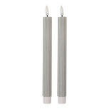 Clayre & Eef | Kaars met LED set van 2 Grijs ø 2x25 cm / 2xAAA | 6CA0002G Clayre & Eef | Kaars met LED set van 2 Grijs ø 2x25 cm / 2xAAA | 6CA0002G