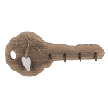 Clayre & Eef | Sleutelrekje Bruin Wit 30x4x14 cm | 6H2430 Clayre & Eef | Sleutelrekje Bruin Wit 30x4x14 cm | 6H2430
