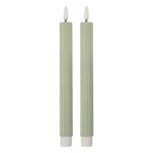 Clayre & Eef | Kaars met LED set van 2 Groen ø 2x25 cm / 2xAAA | 6CA0002GR Clayre & Eef | Kaars met LED set van 2 Groen ø 2x25 cm / 2xAAA | 6CA0002GR