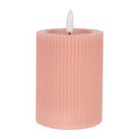 Clayre & Eef | Kaars met LED Roze ø 8x13 cm / 2xAA | 6CA0003P Clayre & Eef | Kaars met LED Roze ø 8x13 cm / 2xAA | 6CA0003P