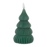 Clayre & Eef | Kaars Kerstboom met LED Groen ø 8x17 cm / 2xAA | 6CA0004 Clayre & Eef | Kaars Kerstboom met LED Groen ø 8x17 cm / 2xAA | 6CA0004