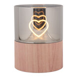 Clayre & Eef | Waxinelichthouder met LED Bruin ø 8x10 cm / 3xAAA | 6CA0007 Clayre & Eef | Waxinelichthouder met LED Bruin ø 8x10 cm / 3xAAA | 6CA0007