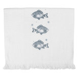 Clayre & Eef | Gastendoekje Wit Blauw 40x66 cm | CT034 Clayre & Eef | Gastendoekje Wit Blauw 40x66 cm | CT034
