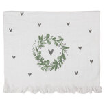 Clayre & Eef | Gastendoekje Wit Groen 40x66 cm | CTLNL Clayre & Eef | Gastendoekje Wit Groen 40x66 cm | CTLNL