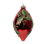 Clayre & Eef | Kerstbal Rood Groen ø 8x15 cm | 6GL5108 Clayre & Eef | Kerstbal Rood Groen ø 8x15 cm | 6GL5108