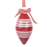 Clayre & Eef | Kerstbal Rood Wit ø 6x13 cm | 6GL5181 Clayre & Eef | Kerstbal Rood Wit ø 6x13 cm | 6GL5181