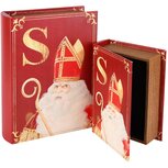 Dekoratief | Set 2 boekdozen 'Sinterklaas', hout, 20x15x6cm | A255153 Dekoratief | Set 2 boekdozen 'Sinterklaas', hout, 20x15x6cm | A255153