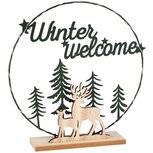 Dekoratief | Deco boog 'Winter Welcome', naturel/zwart, metaal/hout, 25x5x26cm | A255534 Dekoratief | Deco boog 'Winter Welcome', naturel/zwart, metaal/hout, 25x5x26cm | A255534