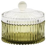 Dekoratief | Bonbonni?re, groen/transparant, glas, 11x11x10cm | A255542 Dekoratief | Bonbonni?re, groen/transparant, glas, 11x11x10cm | A255542