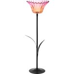 Dekoratief | Theelichthouder bloem op voet, oranje/roze, glas/metaal, 11x11x34cm | A255548 Dekoratief | Theelichthouder bloem op voet, oranje/roze, glas/metaal, 11x11x34cm | A255548