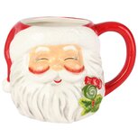 Dekoratief | Mok 'Jolly Santa', rood/wit, keramiek, 16x12x11cm | A255628 Dekoratief | Mok 'Jolly Santa', rood/wit, keramiek, 16x12x11cm | A255628