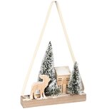 Dekoratief | Deco huis m/bomen/hert in boog, naturel, hout, LED, 23x5x35cm | A255641 Dekoratief | Deco huis m/bomen/hert in boog, naturel, hout, LED, 23x5x35cm | A255641