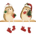 Dekoratief | Egeltje m/hangbeentjes, rood/bruin, resina, 5x5x7cm, set van 2 stuks | A255717 Dekoratief | Egeltje m/hangbeentjes, rood/bruin, resina, 5x5x7cm, set van 2 stuks | A255717
