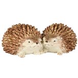 Dekoratief | Koppel egeltjes, bruin/wit, resina, 10x6x4cm | A255720 Dekoratief | Koppel egeltjes, bruin/wit, resina, 10x6x4cm | A255720