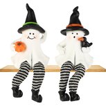 Dekoratief | Spookje m/hangbeentjes, wit/zwart, resina, 8x7x18cm, set van 2 stuks | A255746 Dekoratief | Spookje m/hangbeentjes, wit/zwart, resina, 8x7x18cm, set van 2 stuks | A255746