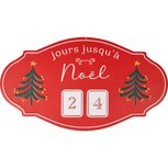Dekoratief | Wanddeco kalender 'Jours Jusqu'? No?l', rood, metaal, 45x25cm | A255785 Dekoratief | Wanddeco kalender 'Jours Jusqu'? No?l', rood, metaal, 45x25cm | A255785