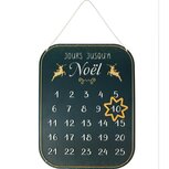 Dekoratief | Wanddeco kalender 'Jours Jusqu'? No?l', groen, metaal, 35x45cm | A255786 Dekoratief | Wanddeco kalender 'Jours Jusqu'? No?l', groen, metaal, 35x45cm | A255786