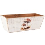 Dekoratief | Bakje m/paddenstoelen, naturel/wit, hout, 31x11x10cm | A255957 Dekoratief | Bakje m/paddenstoelen, naturel/wit, hout, 31x11x10cm | A255957