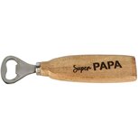 Dekoratief | Flessenopener 'Super Papa', naturel, hout/metaal, 17x4x2cm | A258040 Dekoratief | Flessenopener 'Super Papa', naturel, hout/metaal, 17x4x2cm | A258040