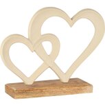 Dekoratief | Deco harten op voet, cr?me, aluminium/hout, 20x5x16cm | A258141 Dekoratief | Deco harten op voet, cr?me, aluminium/hout, 20x5x16cm | A258141