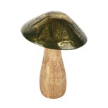 Dekoratief | Paddenstoel 'Green Smudge', hout, 10x10x14cm | A258202 Dekoratief | Paddenstoel 'Green Smudge', hout, 10x10x14cm | A258202