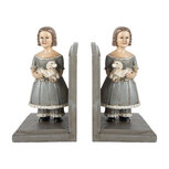Clayre & Eef | Boekensteunen set van 2 Grijs 23x11x20 cm | 6PR5552 Clayre & Eef | Boekensteunen set van 2 Grijs 23x11x20 cm | 6PR5552