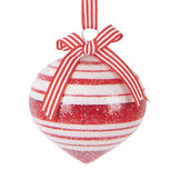 Clayre & Eef | Kerstbal Rood Wit ø 8x8 cm | 6GL5180 Clayre & Eef | Kerstbal Rood Wit ø 8x8 cm | 6GL5180