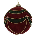 Clayre & Eef | Kerstbal Rood Groen ø 8x8 cm | 6GL5234 Clayre & Eef | Kerstbal Rood Groen ø 8x8 cm | 6GL5234