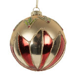 Clayre & Eef | Kerstbal Goudkleurig Rood ø 8x8 cm | 6GL5316 Clayre & Eef | Kerstbal Goudkleurig Rood ø 8x8 cm | 6GL5316
