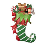Clayre & Eef | Wanddecoratie Kerstsok Groen Rood 54x12x78 cm | 5PR0181 Clayre & Eef | Wanddecoratie Kerstsok Groen Rood 54x12x78 cm | 5PR0181