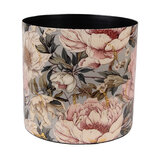 Clayre & Eef | Bloempot Zwart Roze ø 16x15 cm | 65894 Clayre & Eef | Bloempot Zwart Roze ø 16x15 cm | 65894