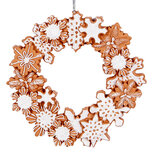 Clayre & Eef | Decoratie hanger Krans Bruin Wit ø 18x2 cm | 6PR5320 Clayre & Eef | Decoratie hanger Krans Bruin Wit ø 18x2 cm | 6PR5320