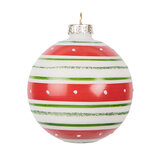 Clayre & Eef | Kerstbal Rood Groen ø 8x8 cm | 6GL5141 Clayre & Eef | Kerstbal Rood Groen ø 8x8 cm | 6GL5141