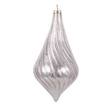 Clayre & Eef | Kerstbal Zilverkleurig ø 8x17 cm | 6GL5143 Clayre & Eef | Kerstbal Zilverkleurig ø 8x17 cm | 6GL5143