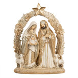 Clayre & Eef | Kerstdecoratie Kerstgroep Beige Goudkleurig 19x7x24 cm | 6PR5646 Clayre & Eef | Kerstdecoratie Kerstgroep Beige Goudkleurig 19x7x24 cm | 6PR5646