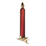 Clayre & Eef | Knijper kerstornament kaars Rood Goudkleurig ø 4x15 cm | 6GL5296 Clayre & Eef | Knijper kerstornament kaars Rood Goudkleurig ø 4x15 cm | 6GL5296
